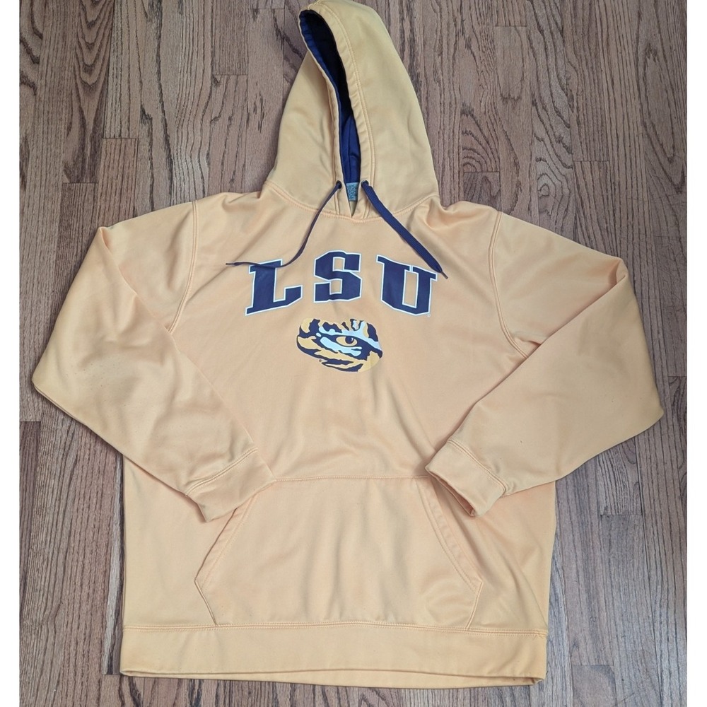 LSU Tigers Hoodie Sweatshirt Yellow/Purple Drawstring Stadium Athletics Size XXL